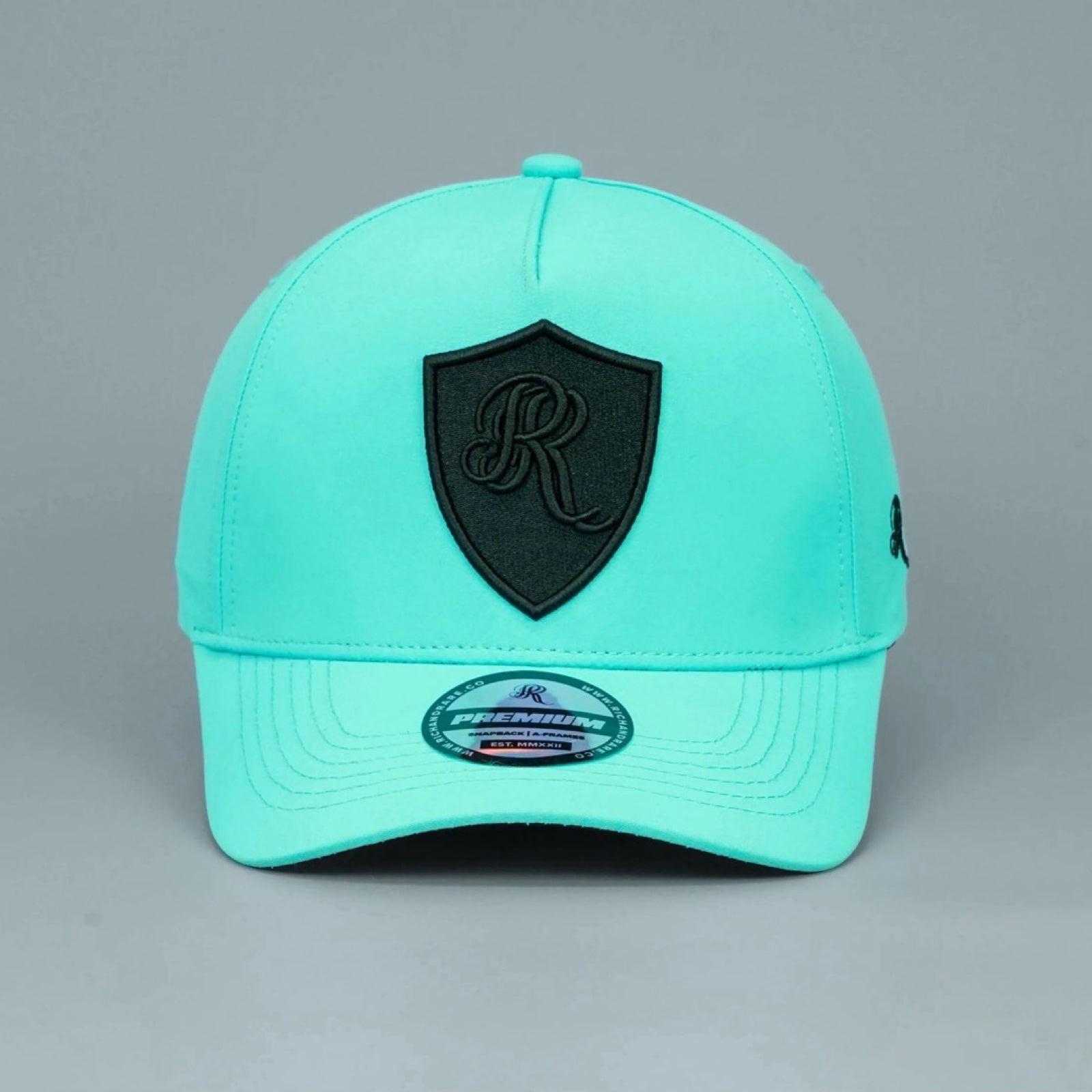 18 SERIES AQUA BLUE/BLACK PREMIUM A - FRAME SNAPBACK HAT 2.0 - Rich & Rare