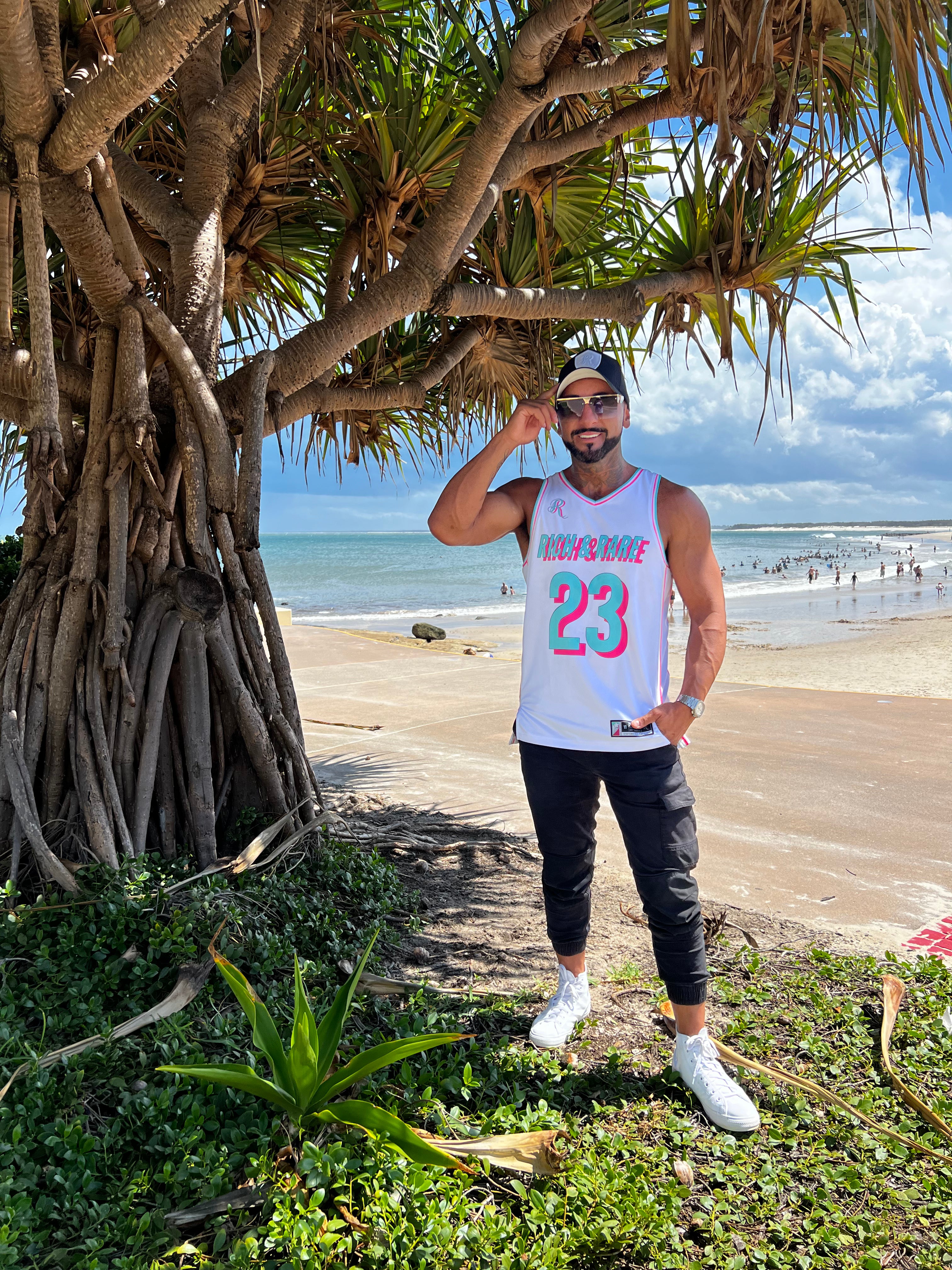 GOOD VIBES JERSEY WHITE/PINK/TEAL