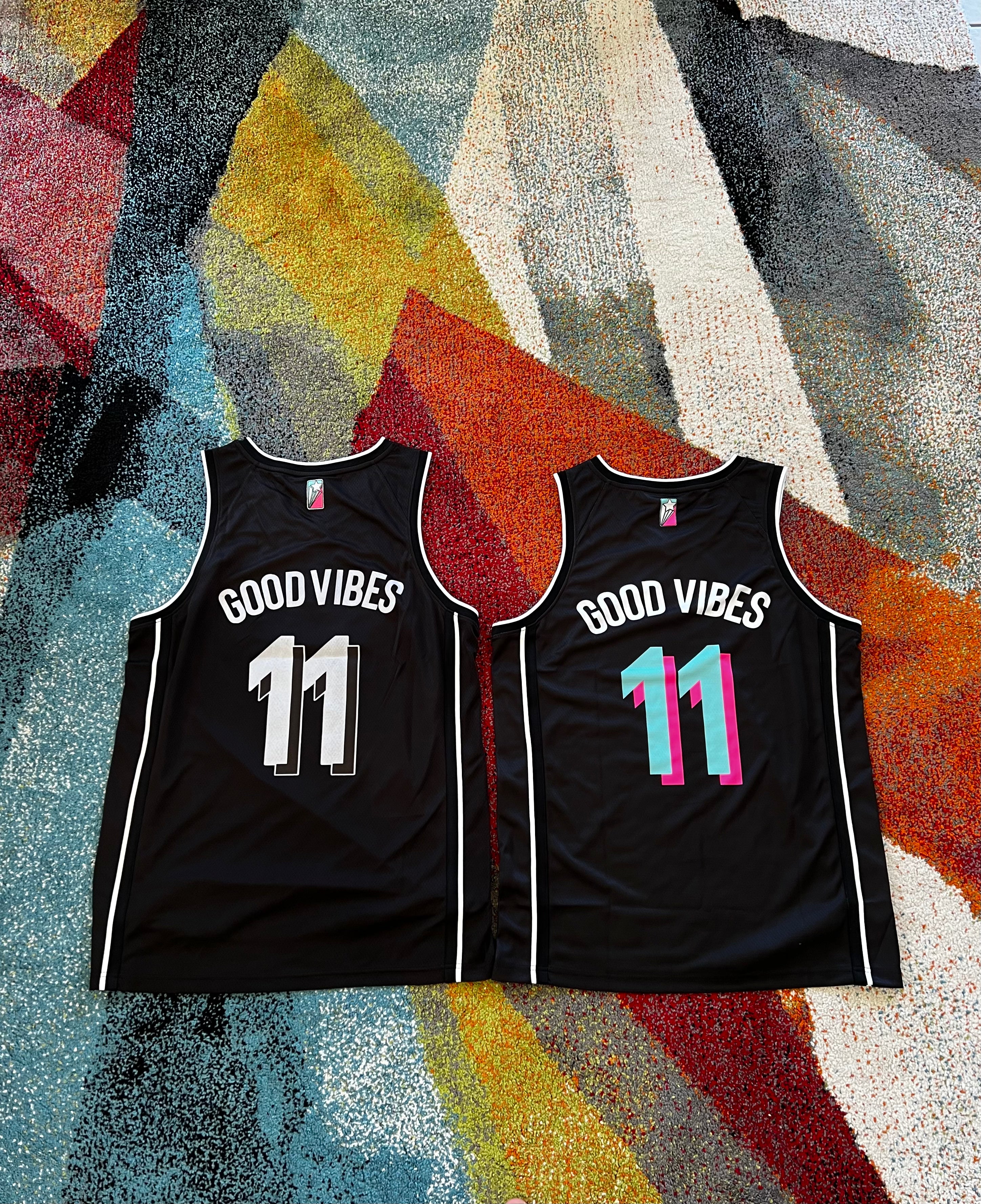 GOOD VIBES JERSEY BLACK/PINK/TEAL