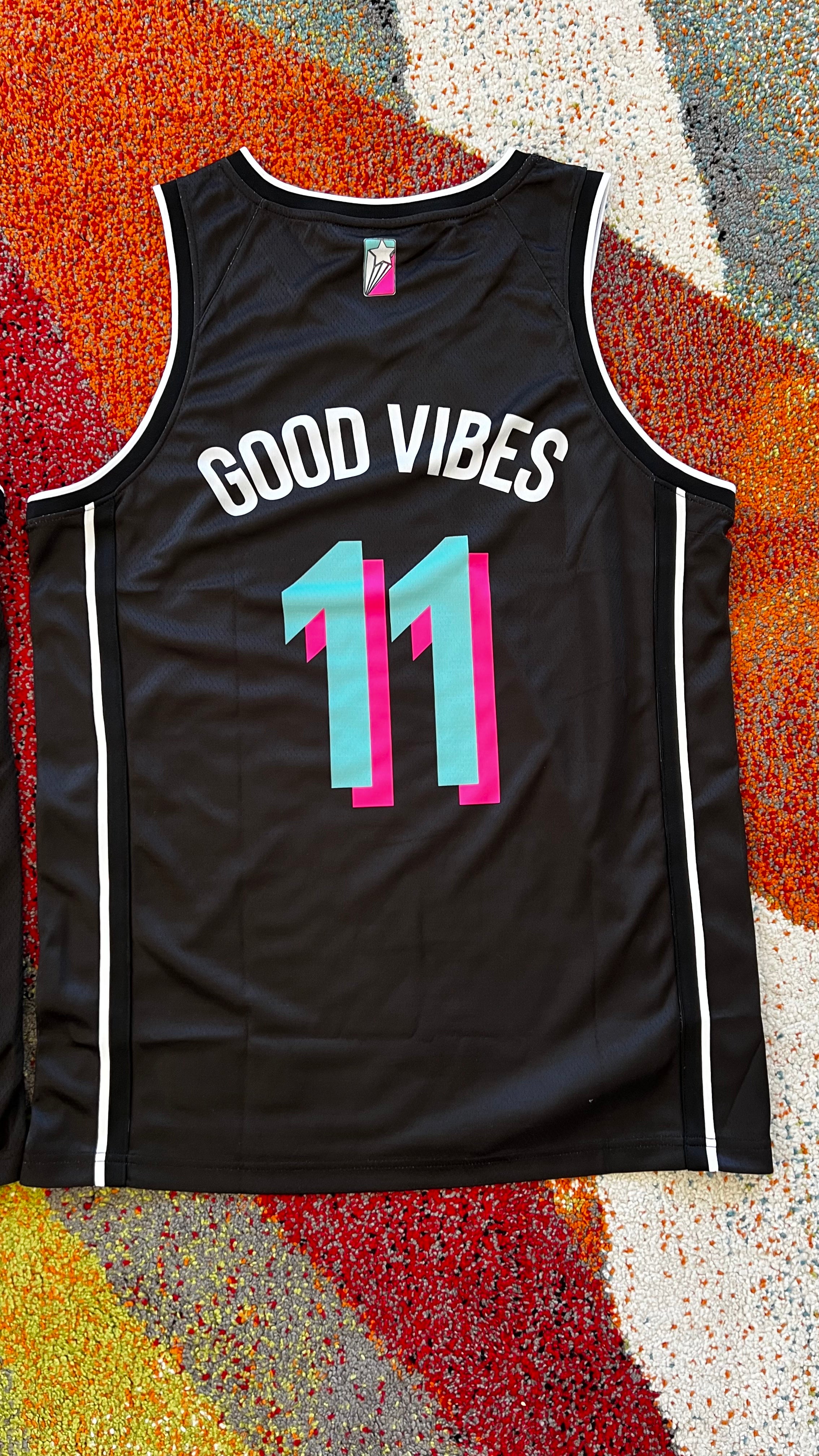 GOOD VIBES JERSEY BLACK/PINK/TEAL