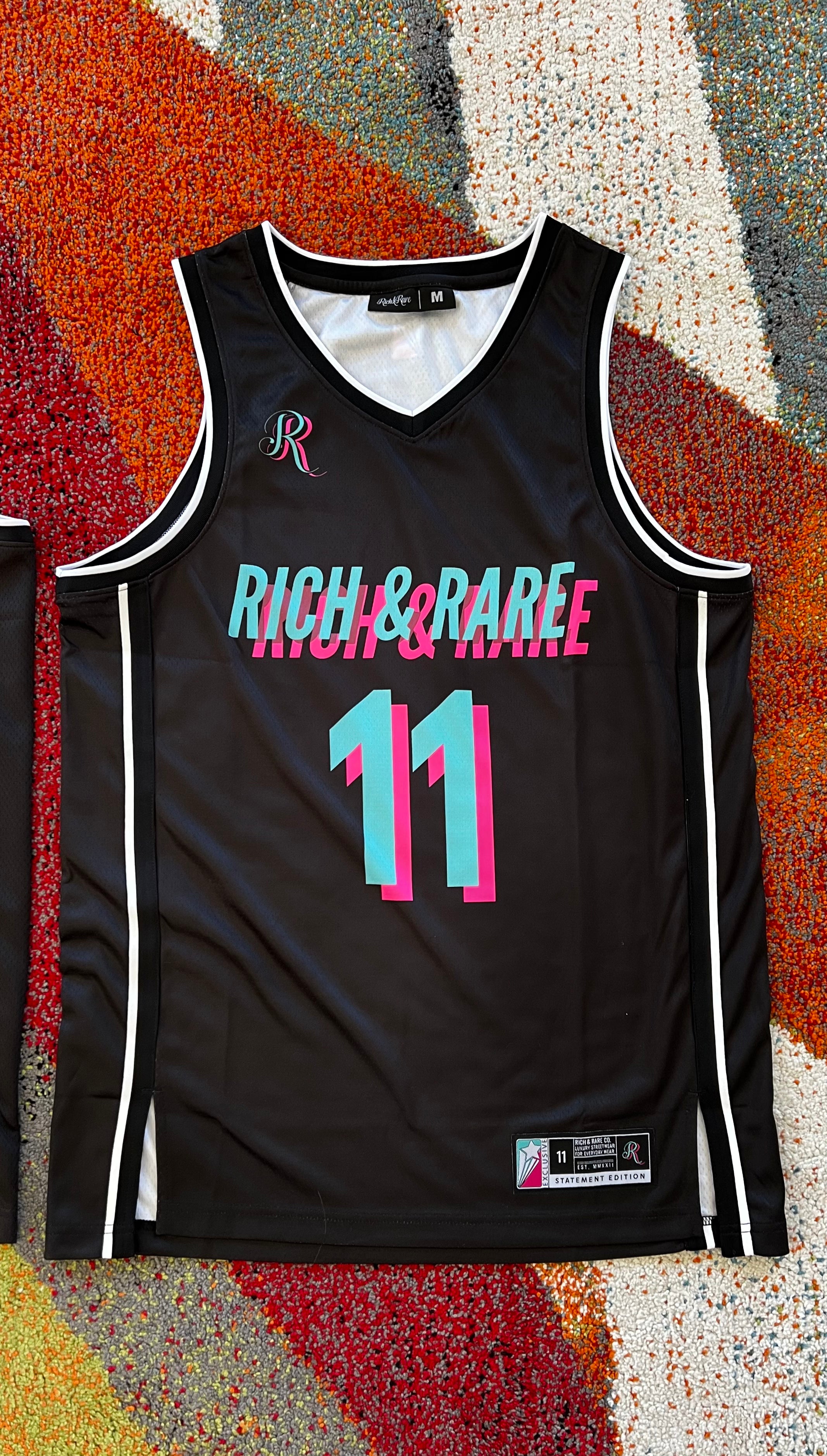 GOOD VIBES JERSEY BLACK/PINK/TEAL