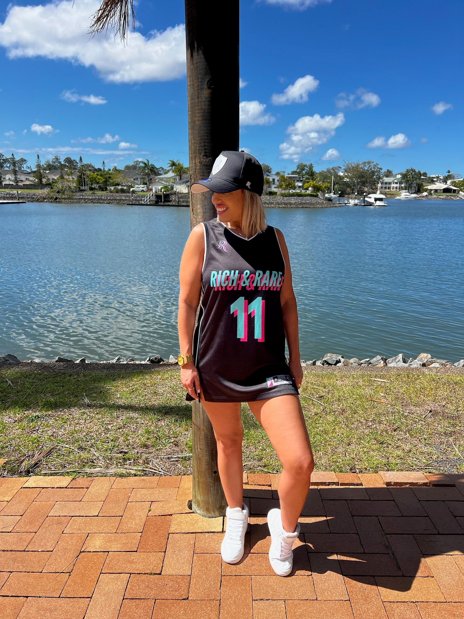 (PRE-ORDER) GOOD VIBES JERSEY BLACK/PINK/TEAL - Rich & Rare