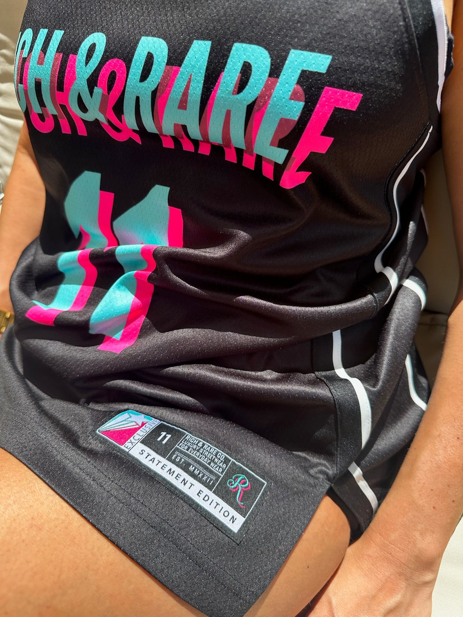 (PRE-ORDER) GOOD VIBES JERSEY BLACK/PINK/TEAL - Rich & Rare