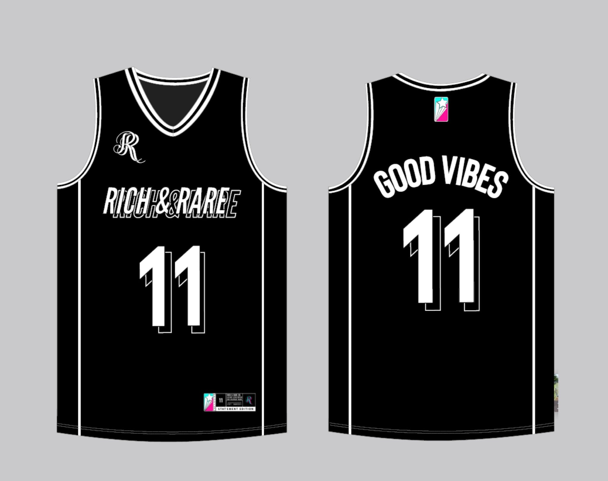 (PRE-ORDER) GOOD VIBES JERSEY BLACK/WHITE - Rich & Rare